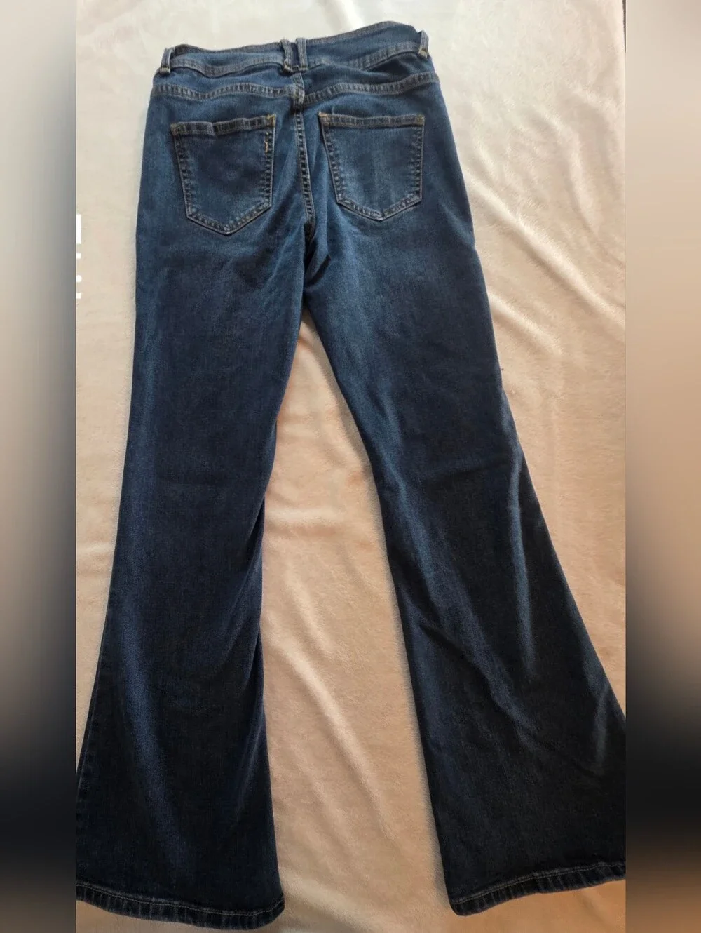 No Boundaries Juniors Flare Jeans Size 5 Medium Wash Stretch Denim